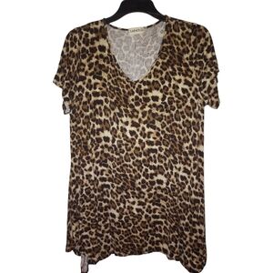 Larace  Women's Leopard Tunic Print Top Plus Size 3X